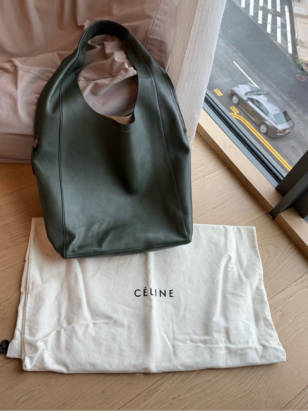 Celine Soft Cabas Hobo Green Pheobe Philosophy Era